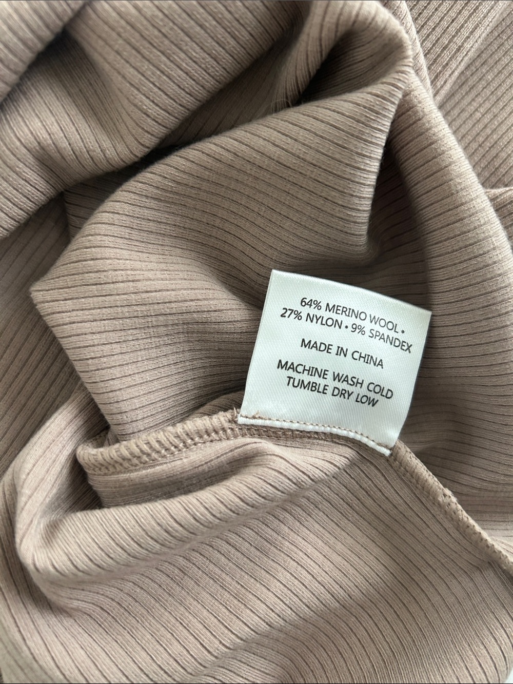 Woolx Raegan Toasted Almond Ribbed Tank Top Size Medium NWT - Picture 6 of 6